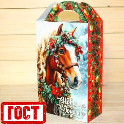 Сладкий новогодний подарок по ГОСТу в картонной упаковке в Селятино