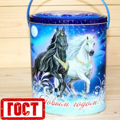 Сладкий новогодний подарок по ГОСТу в жестяной упаковке в Селятино
